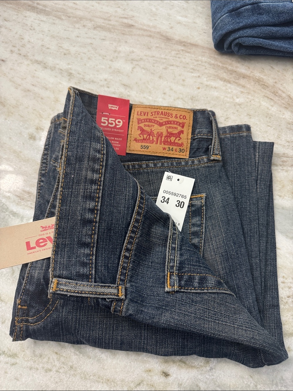 Levi's 559 Relaxed Straight Jeans - Dark Blue Denim